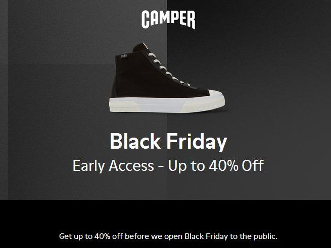 Black Friday up to 40% off