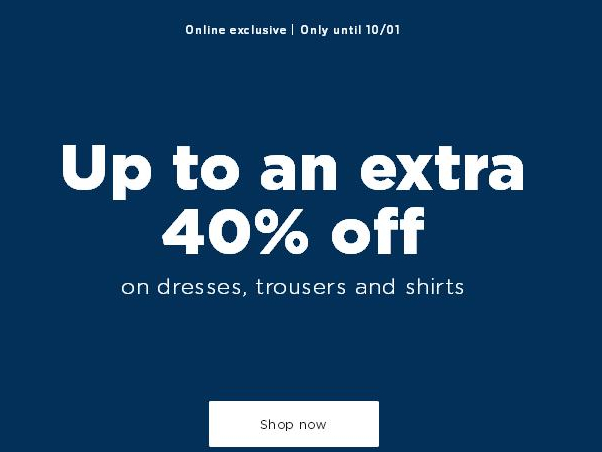 Up to an extra 40% off
